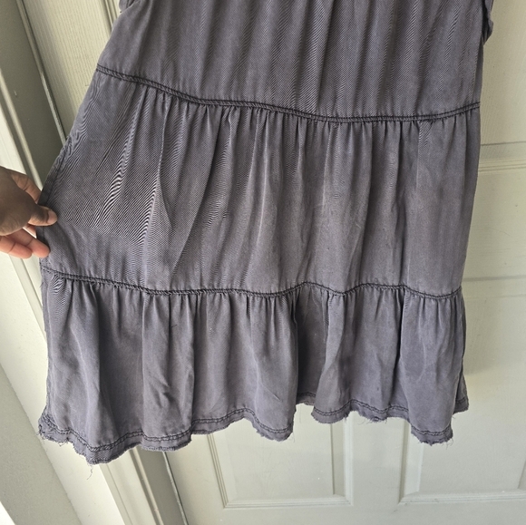 Anthropologie Jenee Tiered Tunic Dress Sz S Washed Black Short Casual - Picture 8 of 14